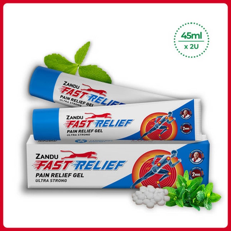 Zandu Fast Relief Gel, Pack of 2 (45 ml)