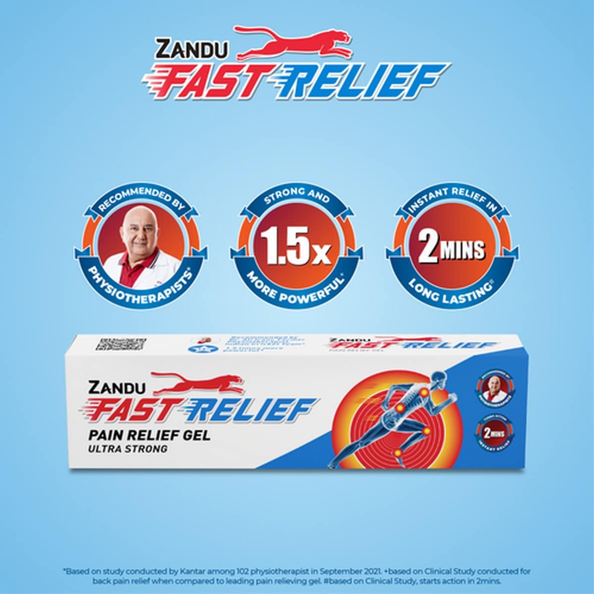 Zandu Fast Relief Gel, Pack of 2 (45 ml)