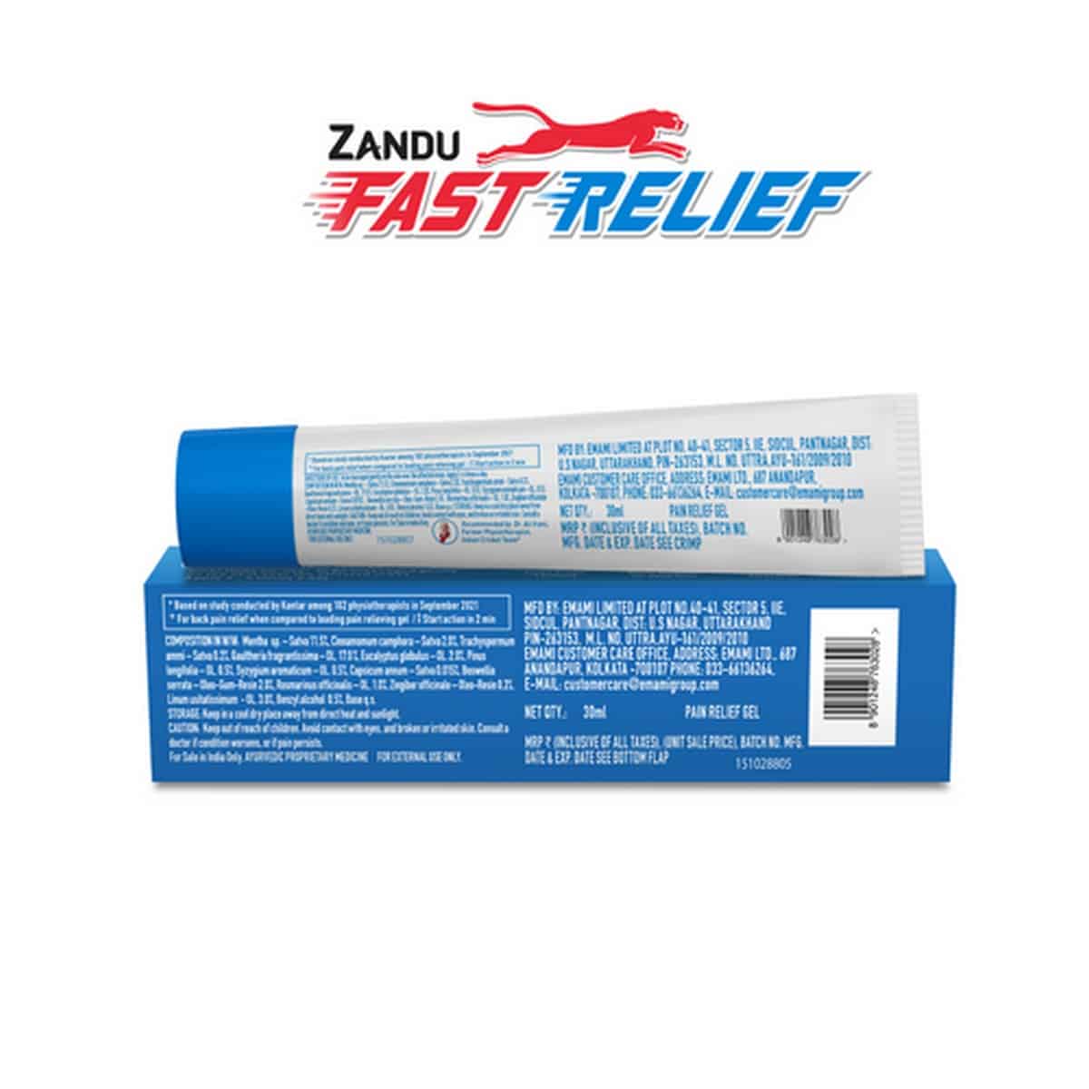 Zandu Fast Relief Gel, Pack of 2 (45 ml)