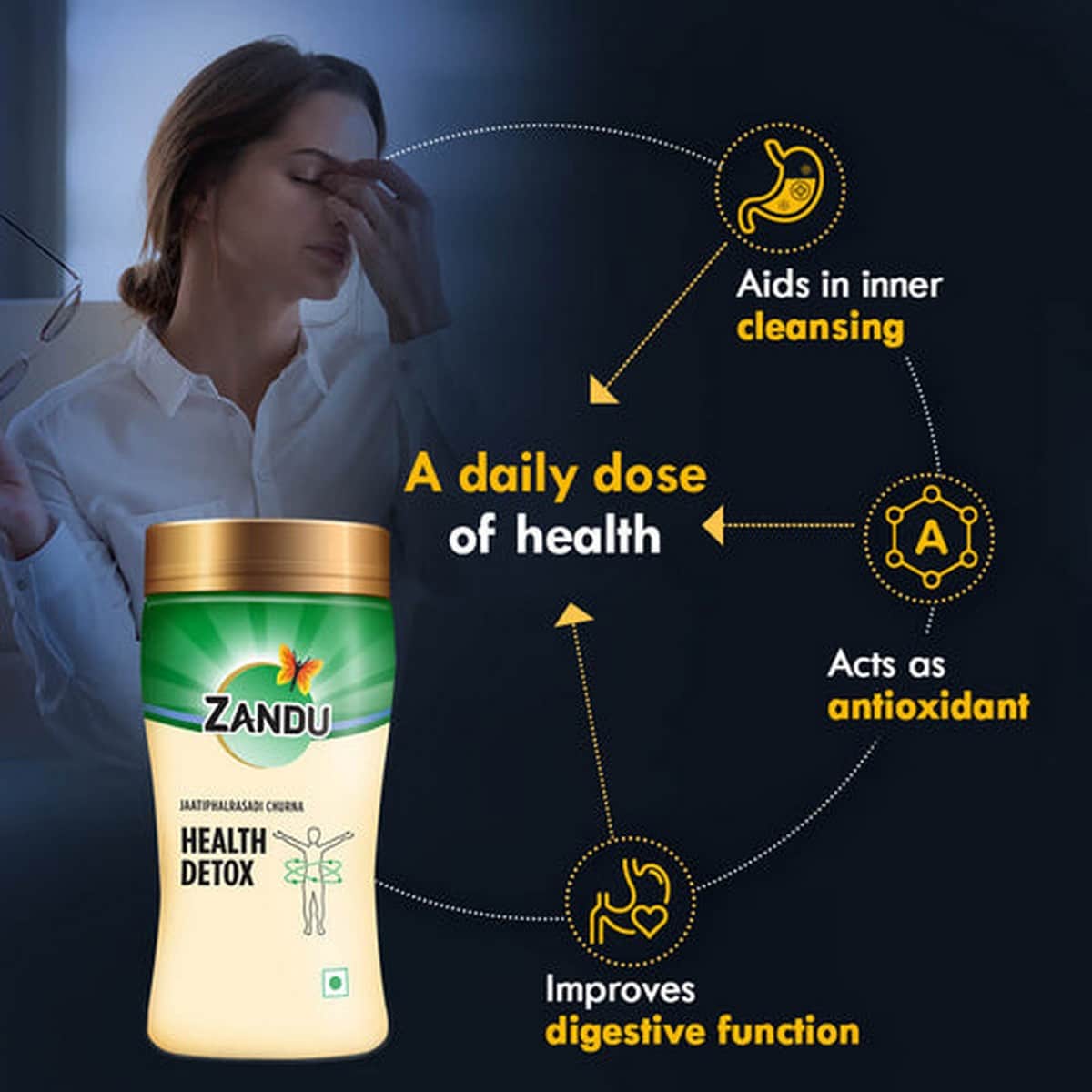 Zandu Health Detox (Jaatiphalrasadi Churna) (200 gm)