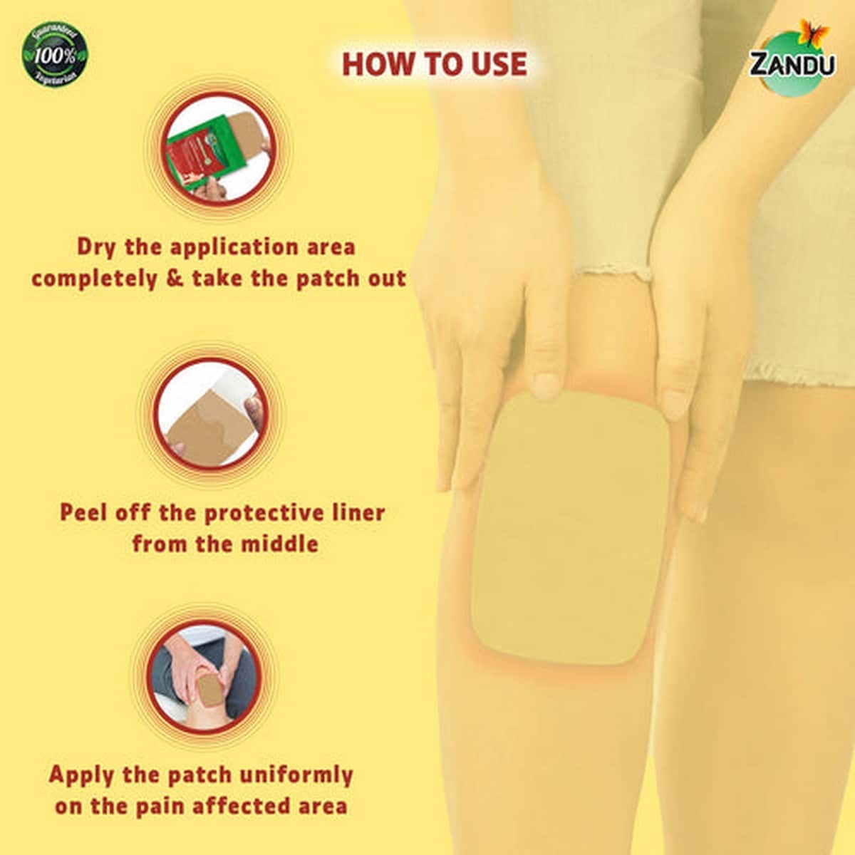 Zandu Knee Pain Relief Patch (Pack of 5)