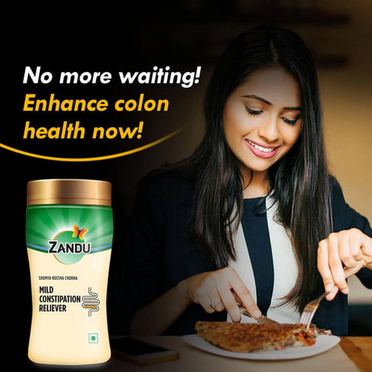 Zandu Mild Constipation Reliever (Soumya Kostha Churna) - 200 Gm