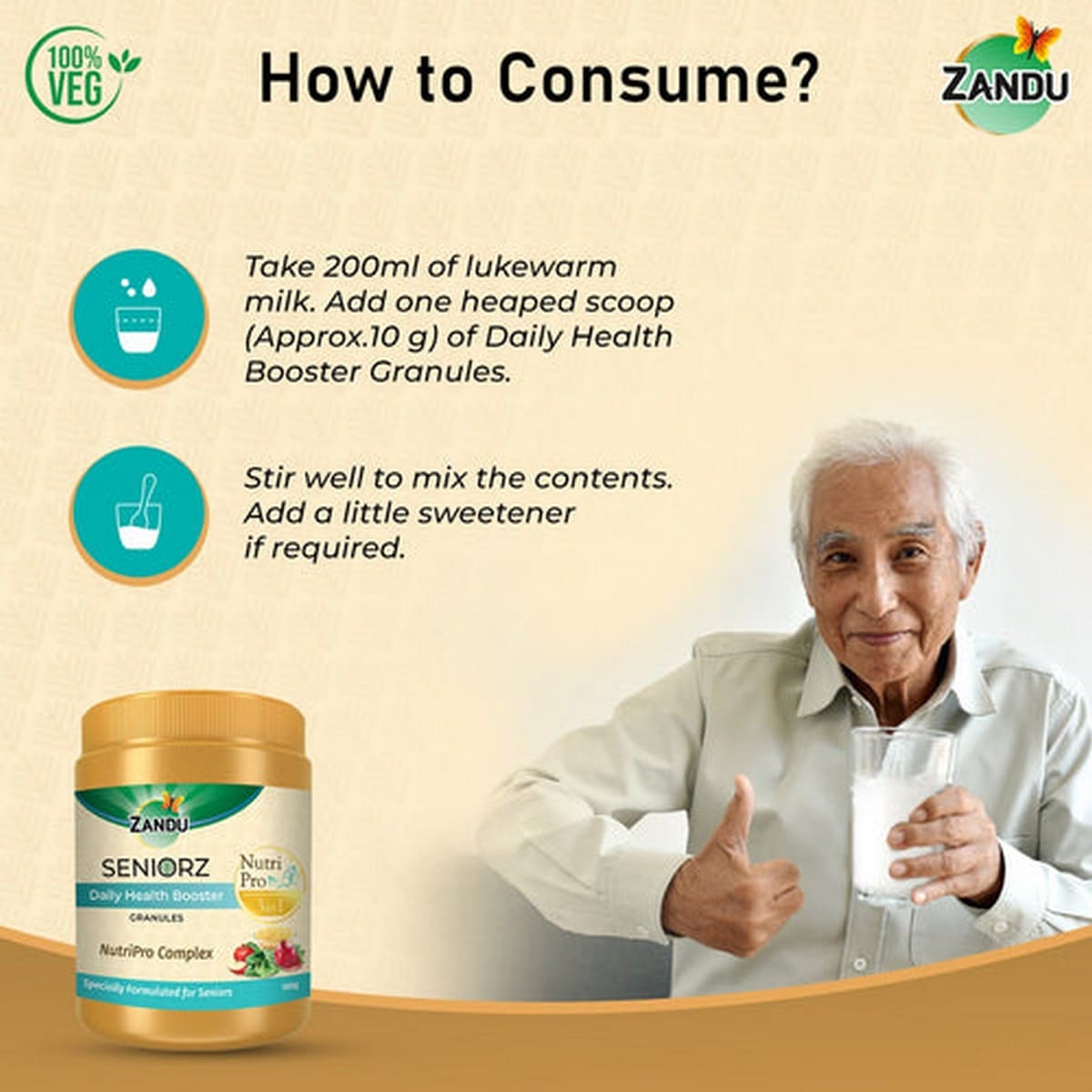 Zandu Seniorz Daily Health Booster Granules (500 gm)