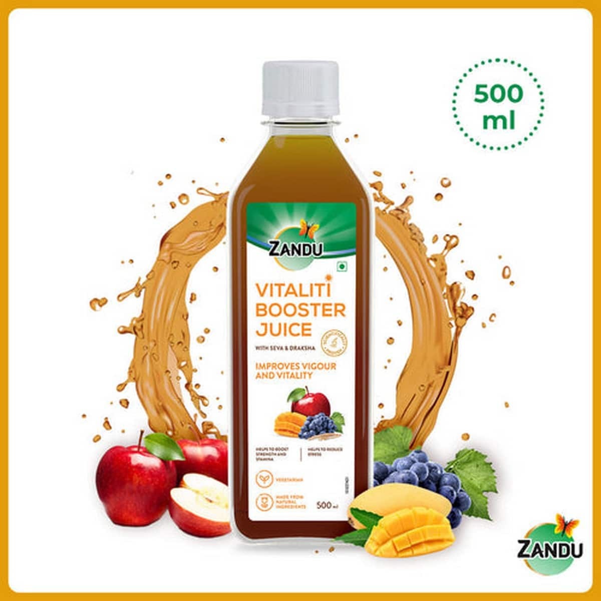 Zandu Vitaliti Booster Juice With Seva & Draksha (500 ml)