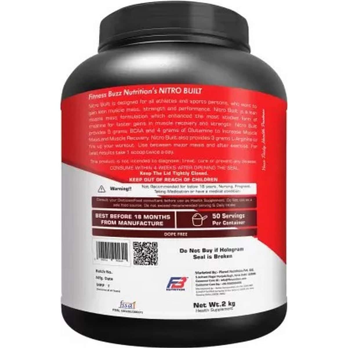 FB Nutrition NITRO BUILT Lean Muscle Protein (2 kg, Chocolate)